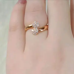 Cincin wanita titanium viral motif G15TF lapis emas anti karat615 Rings