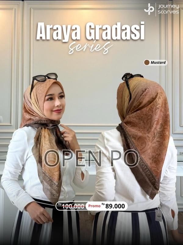 ARAYA SERIES TERBARU by JOURNEY SCARVES ORIGINAL jp ori hijab segiempat wanita muslimah hijab motif