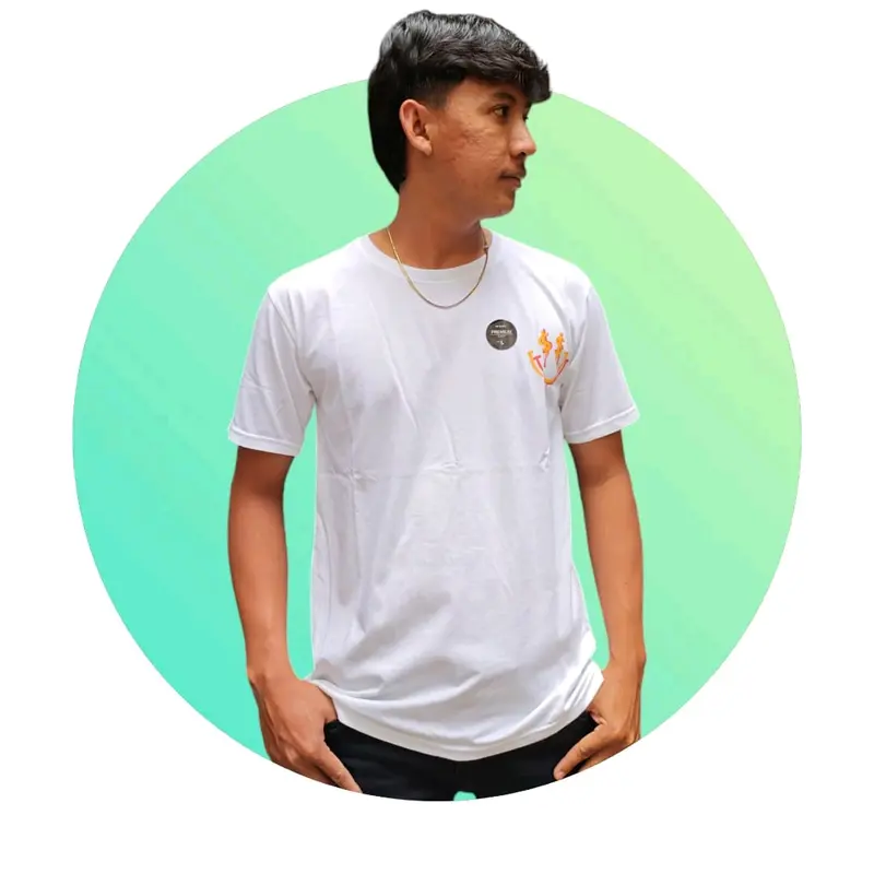 Kaos Cowok Dollar Putih Ukuran L 1