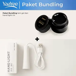 YAAYEE Bundling Lem Gel Kuku Palsu & Lampu UV Pengering Kuku / Nail Art Glue Gel Non Sticky & Mini UV LED Nail Art Dryer