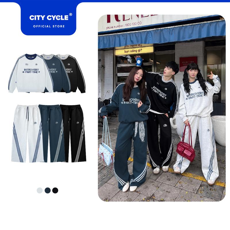 Combo set bộ nỉ hoodie nam nữ mùa đông Local Brand Chính Hãng City Cycle Combo bộ nỉ Half Half