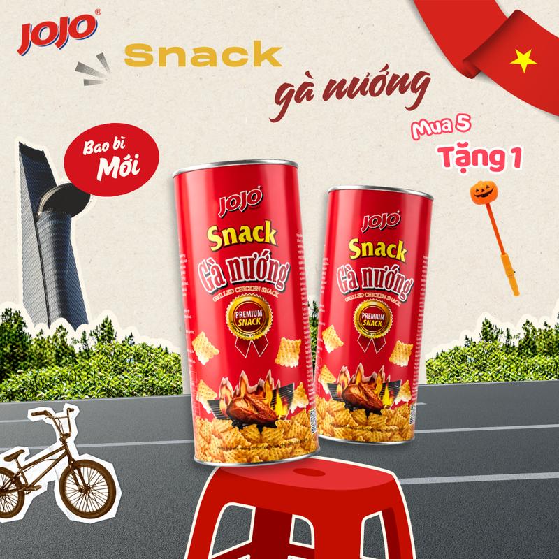 [MUA 5 TẶNG 1 ĐŨA BÍ NGÔ] LON Snack GÀ NƯỚNG 80G - Bim Bim Gà Nướng Snack Ăn Vặt Giòn Rụm Thơm Ngon, Đóng Gói Tiện Lợi, Thành Phần An Toàn