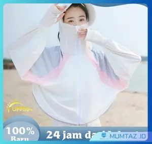MUMTAZ.ID Jaket Wanita Anti UV UPF50+ Jaket Olahraga Running Lari Fitness Sun Protection Cloting Outdoor 100% Baru