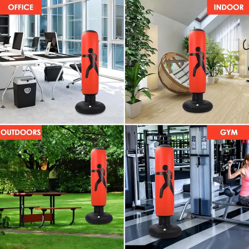 Product Introduction of Thanh Đấm Tự Cân Bằng Bơm Hơi, Đứng, Túi Cát Bơm Hơi Loại Bỏ Căng Thẳng Dọc, Thích Hợp Cho Người Lớn Giảm Căng Thẳng, Tập Thể Dục Và Thể Dục Tại Nhà Cho Trẻ Em, Đồ Chơi Tập Karate Và Taekwondo, Được Làm Bằng Chất Liệu PVC Dày 3
