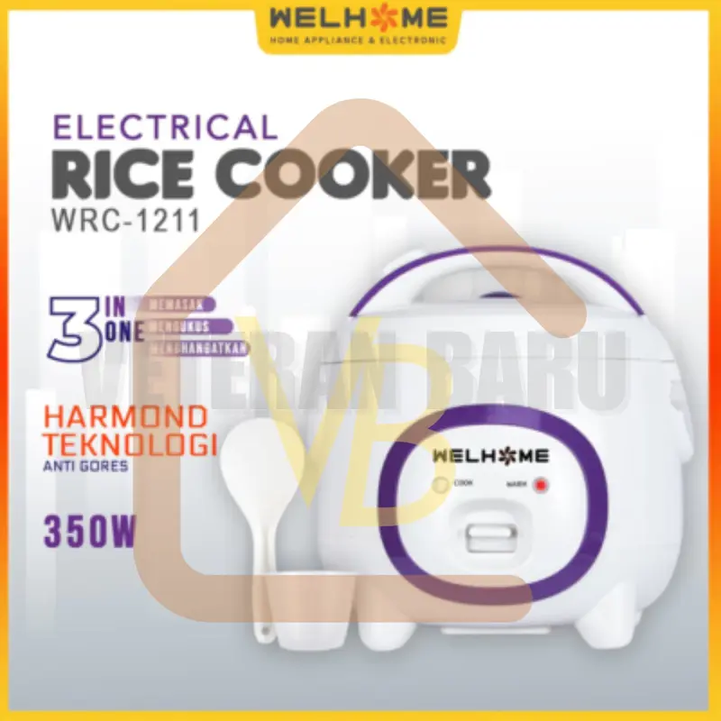 Rice Cooker Welhome 1,2 liter WRC-1211 Magic Com 3in1 Multifungsi 0