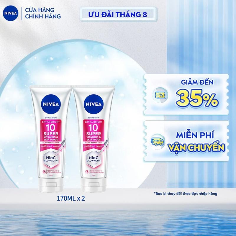 [SP10] Bộ 2 Serum Dưỡng Thể NIVEA 10 Super Vitamins & Skin Foods Hỗ Trợ Sáng Da (170 ml) - 93830x2