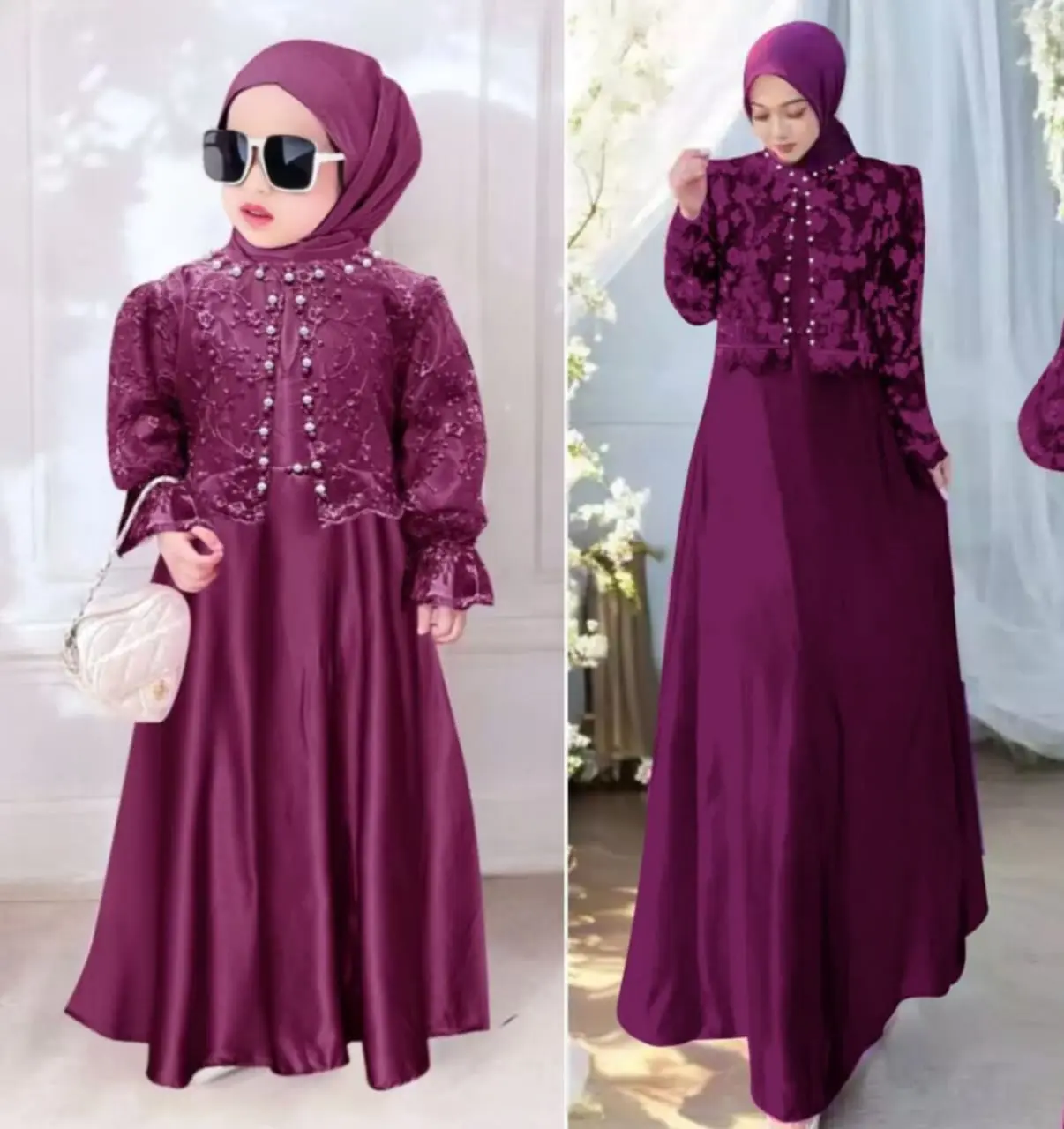 GAMIS NAGITA KIDS & DEWASA / GAMIS PESTA TILE MUTIARA TERBARU LEBARAN 2025 MEWAH MODERN