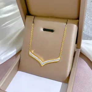 Kalung Titanium Wanita\Kalung Wanita Fuji Permata Elegant Anti Karat dan Tidak Luntur selamanya