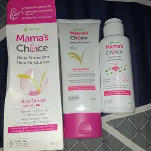 Bundle Face Wash & Face Sunscreen Moisturizer Mama's Choice | Skincare Wajah Ibu Hamil dan Menyusui