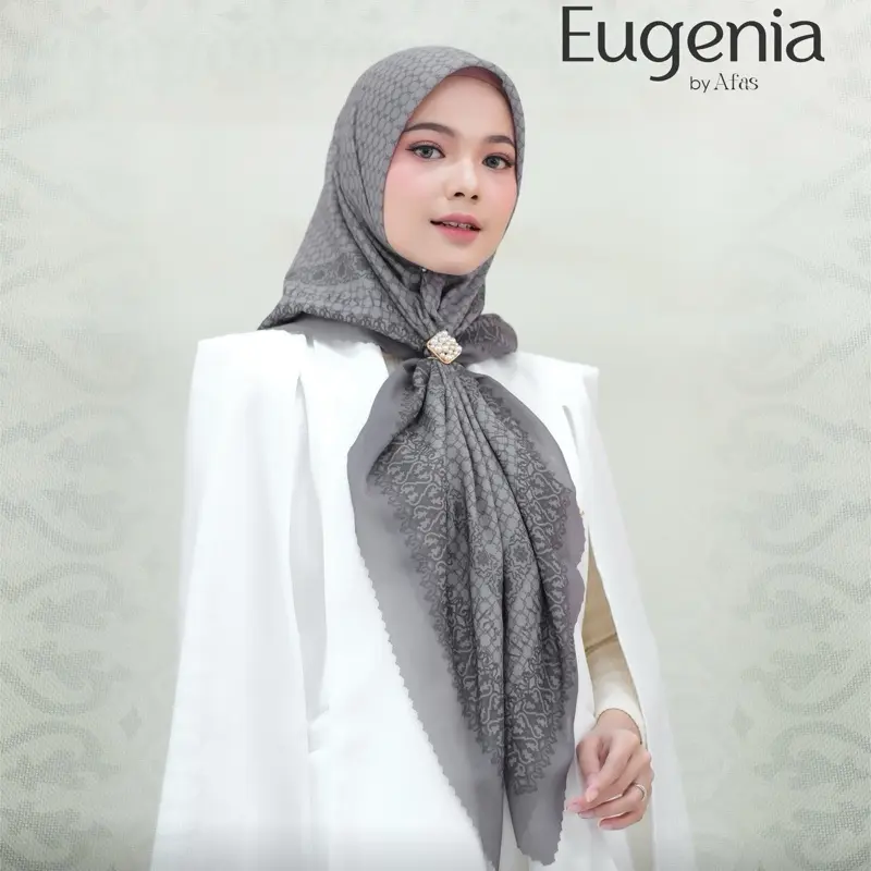 Koleksi Scarf Voal Trysan Eugenia dari Afas.id - Empat, Kerudung, Square, Wanita, Syari, Jilbab, Segi, Muslim 6