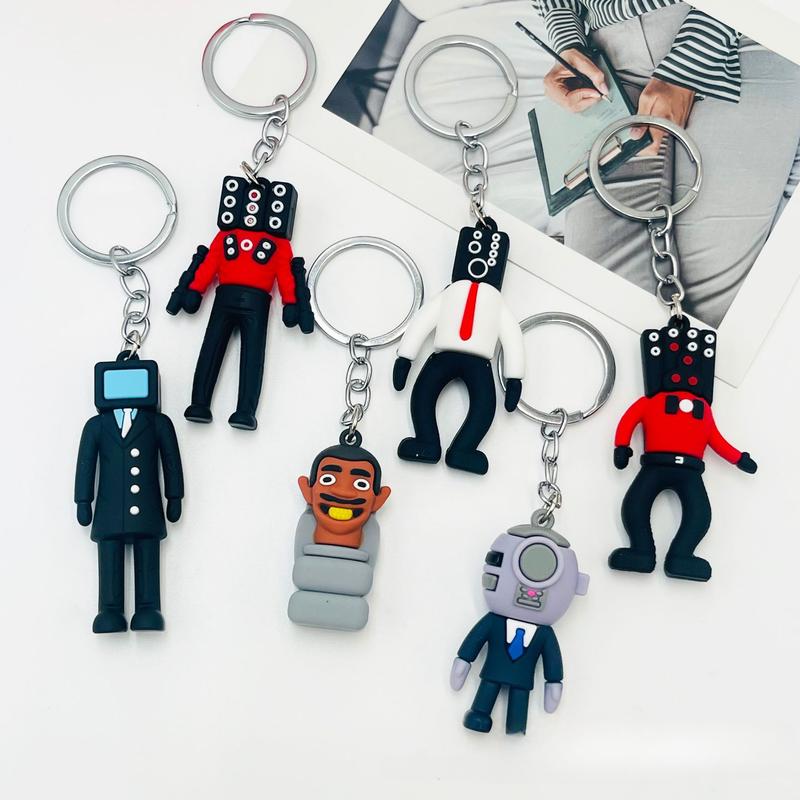 Product Introduction of Anime Skibidi Toilet Keychain PVC Keyring Figure Skibidi Dop Toy Pendant for Men Women Backpack Funny Pendant Keyring Jewelry 4