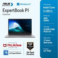 Gambar Asus ExpertBook P1403CVA-S63852WS [Intel Core 3 100U|RAM 8GB|SSD 512GB|Win11|OHS24+365] dari megacom.id Kota Administrasi Jakarta Pusat 1 Tokopedia
