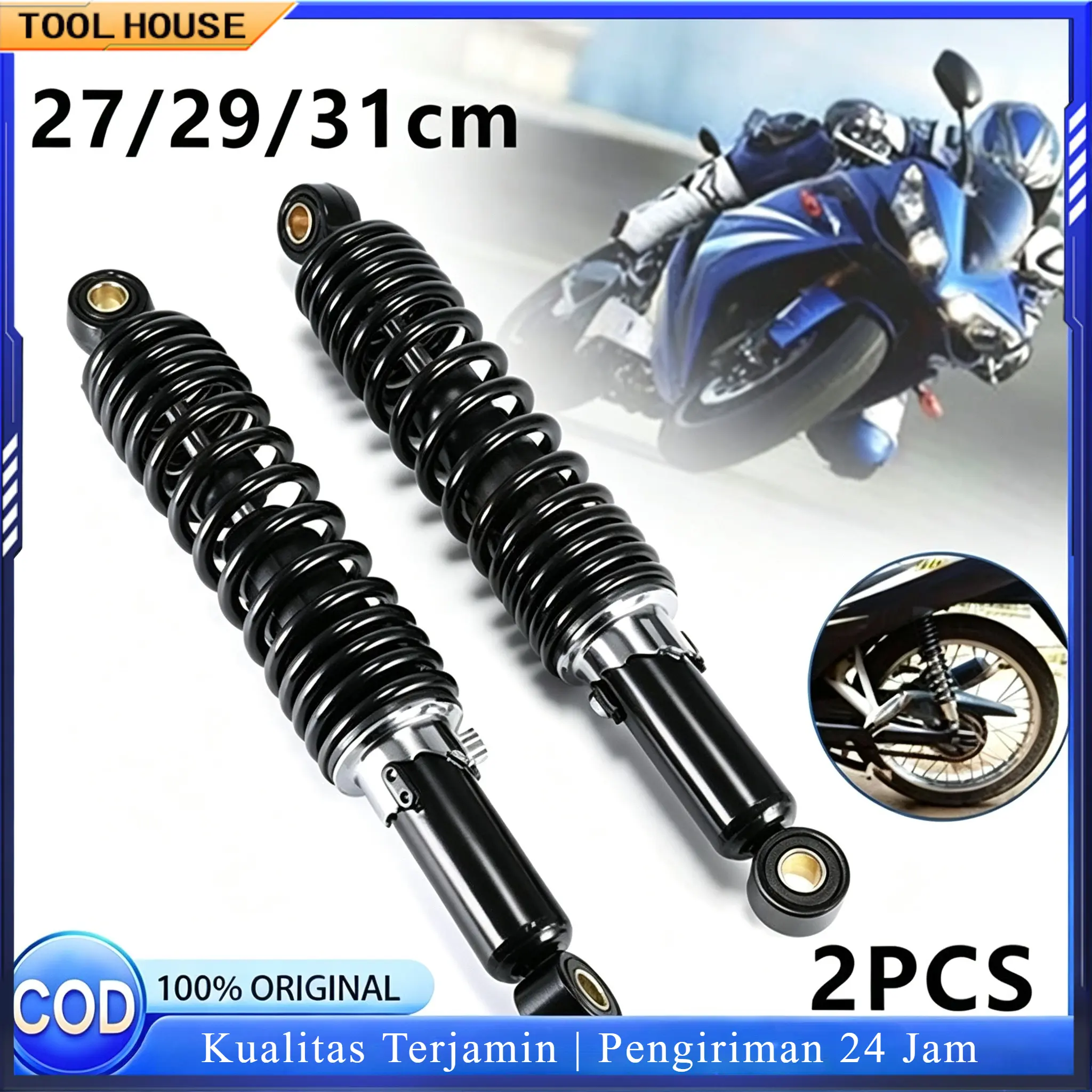 2 Pcs shock breaker angkutan barang berat. sok breker kwalitas racing universal untuk semua motor / 2 Buah Shock Belakang Wave Shockbreaker Belakang Motor 310MM Sok Belakang Motor Untuk Semua Jenis Motor / 310mm Shockbreaker Belakang Motorcycle Peredam