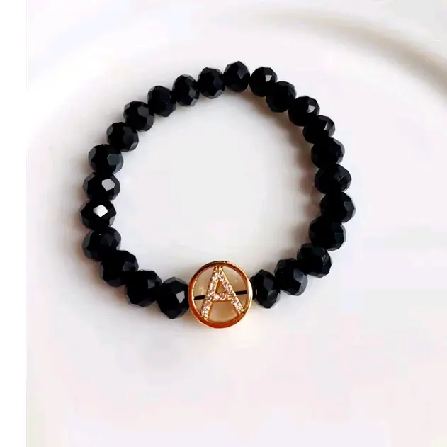 Gelang boba kakya boleh request ukuran warna dan model  Manik manik boba tersedia inisal huruf A sampai Z 4