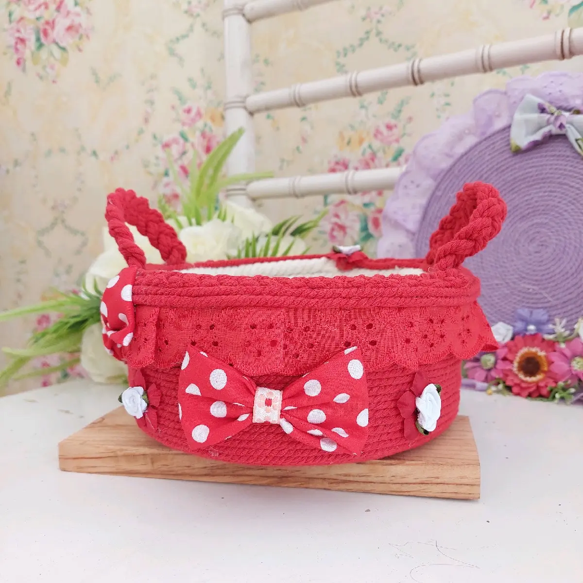 Keranjang Shabby / Keranjang Serbaguna / Keranjang Buah / Keranjang Bulat