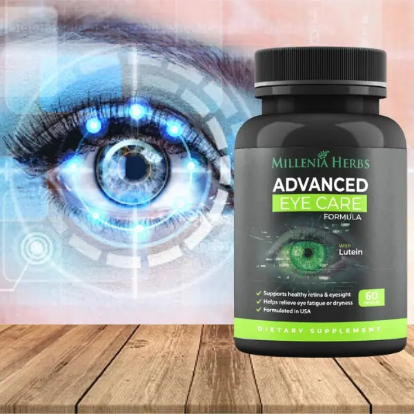 Millenia Herbs Advanced Eyecare | Halal Eye Supplement with Lutein and Bilberry | 60 caps