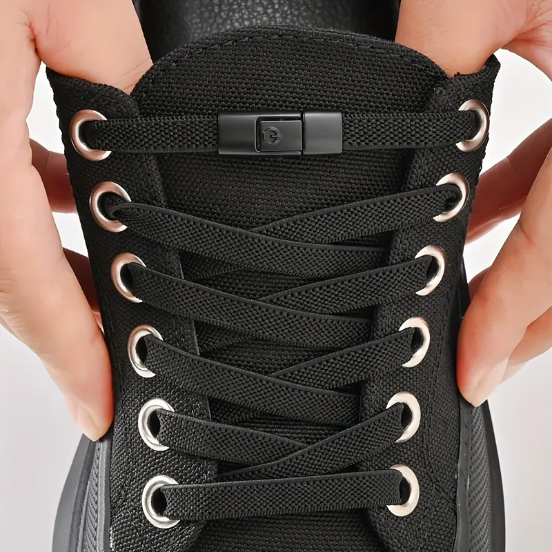 1 Pair Elastic Shoe Laces, Stretch Rubber Shoelaces Tieless Shoe Strings, No Tie Shoe Laces with Shoelace Buckle
