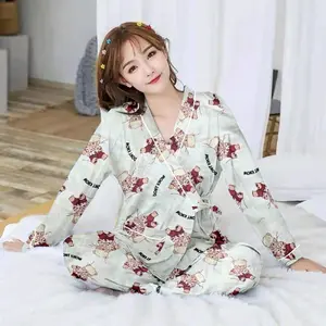 setelan kimono lengan panjang ld100cm/kimono wanita terbaru/bisa Busui/ada Kancing/bahan Katun/ Baju kimono