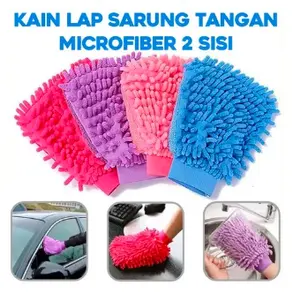 Sarung Tangan Cendol Microfiber Kain Lap Cuci Motor Mobil 2 Sisi
