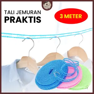 Tali jemuran gantungan baju pakaian praktis