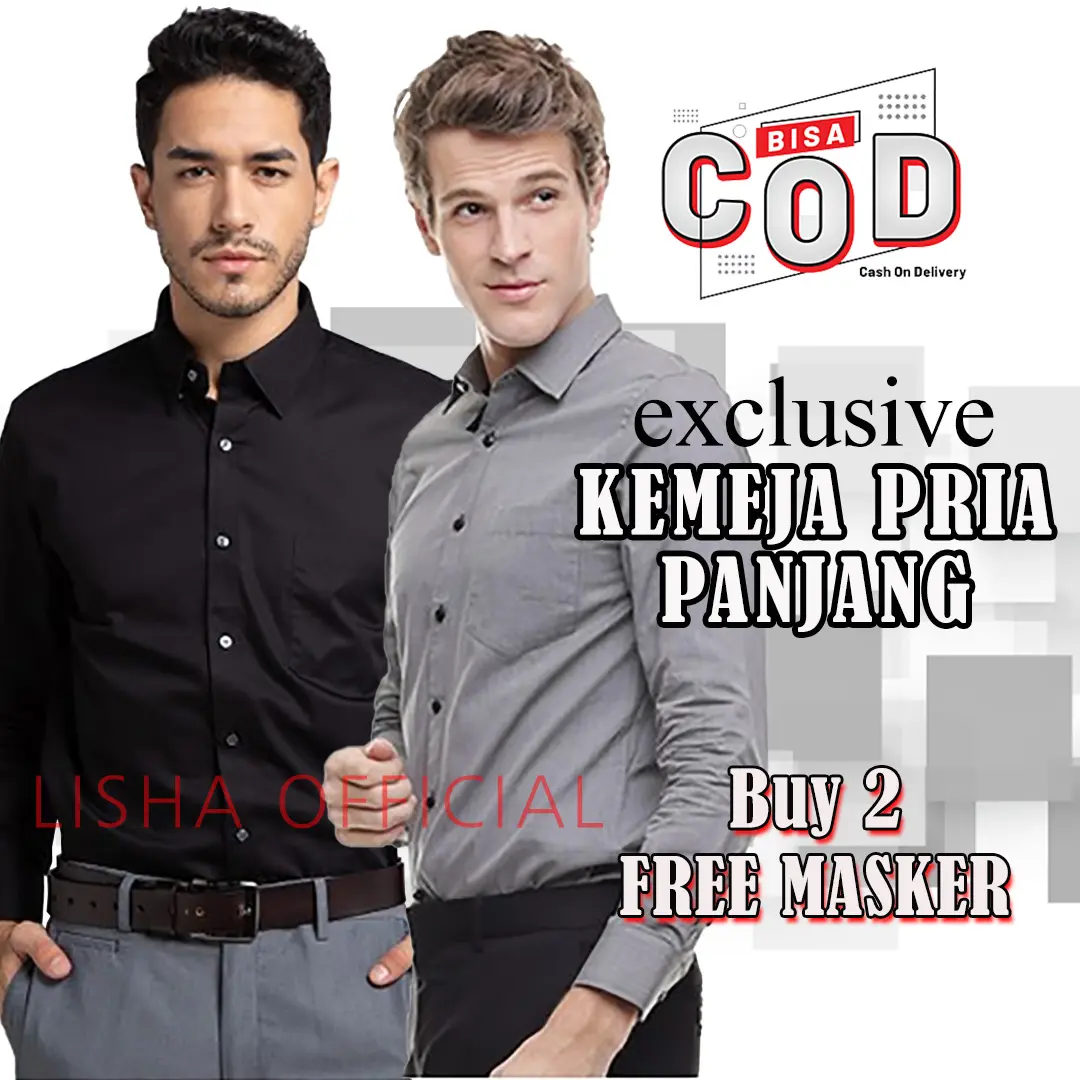 Kemeja Pria Lengan Panjang Hem Formal Kerja Kantor Cowok Premium