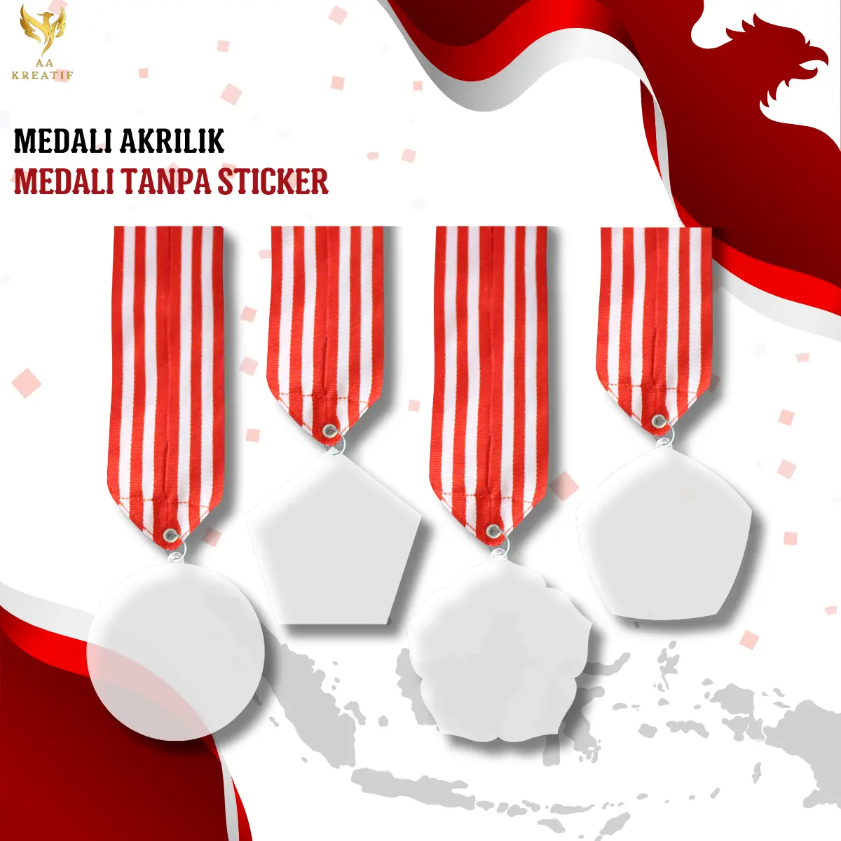 Medali Akrilik Wisuda Olimpiade Event Lomba Sekolah Hadiah Penghargaan Juara Cutting Presisi
