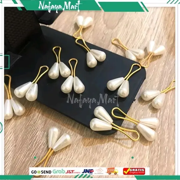 Klip Hijab Mutiara Putih - Klip Hijab Mutiara - Clips Bros