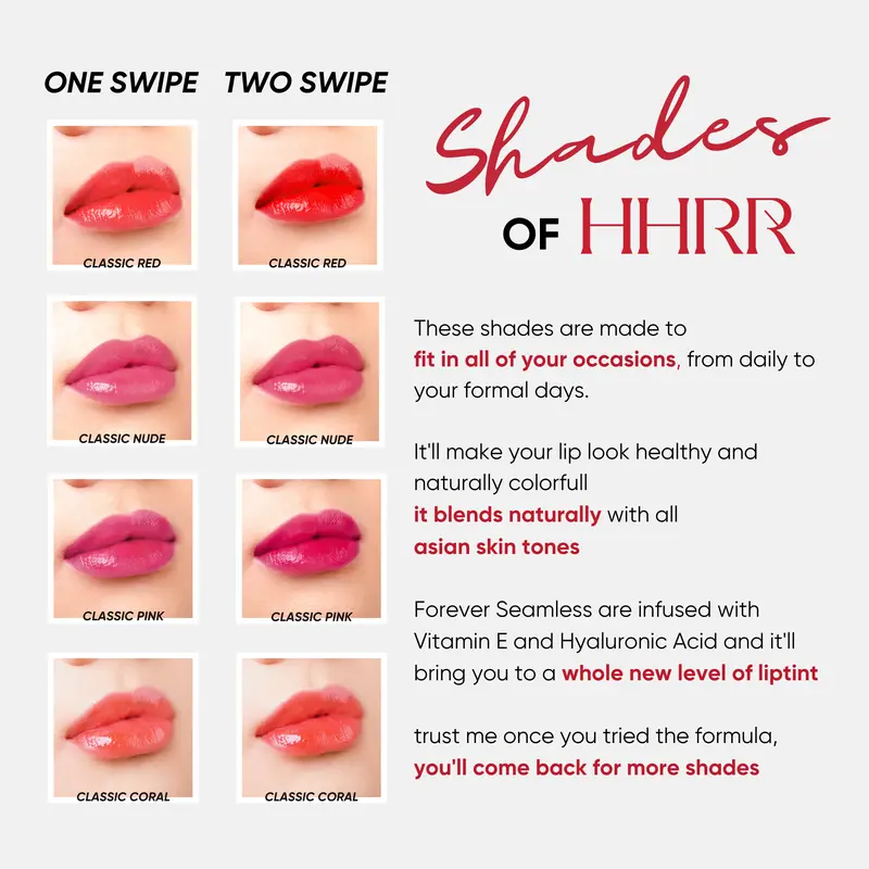 HHRR Foreverr Seamless Lip Tint - Classic Coral 4