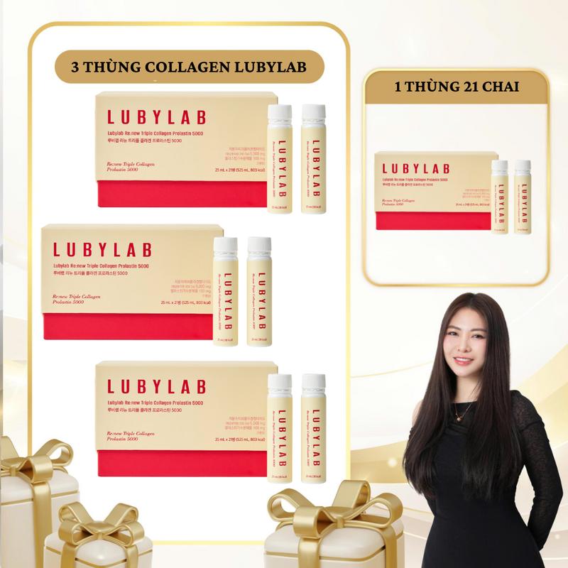  SN1895 - Combo 4 hộp tổng 84 ống Nước Uống Thế Hệ Mới Lubylab All In One GlutaColla ElastiLift 3X 