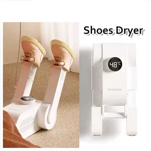 Pengering Sepatu Elektrik Lampu Ungu Plus Rose Salt Box Anti Bakteri Ganda Suhu Konstan Cerdas 48°C Mesin Pengering Sepatu Teleskopik Lipat Cocok Dengan Sepatu Apapun