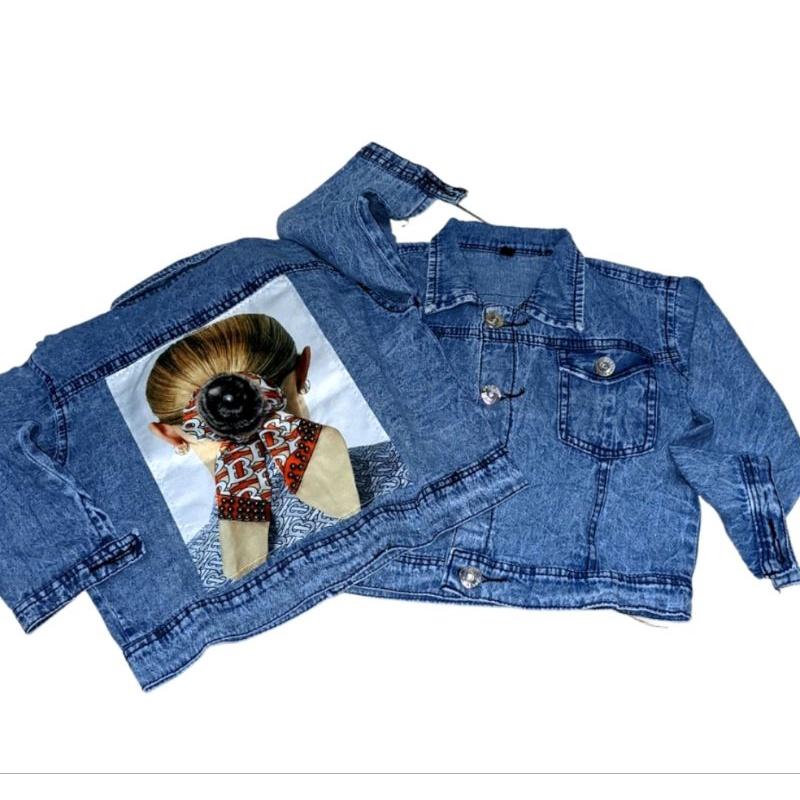 JAKET JEANS ANAK MOTIF PITA USIA 1-10 TAHUN Anak-Anak Perempuan Fashion 5