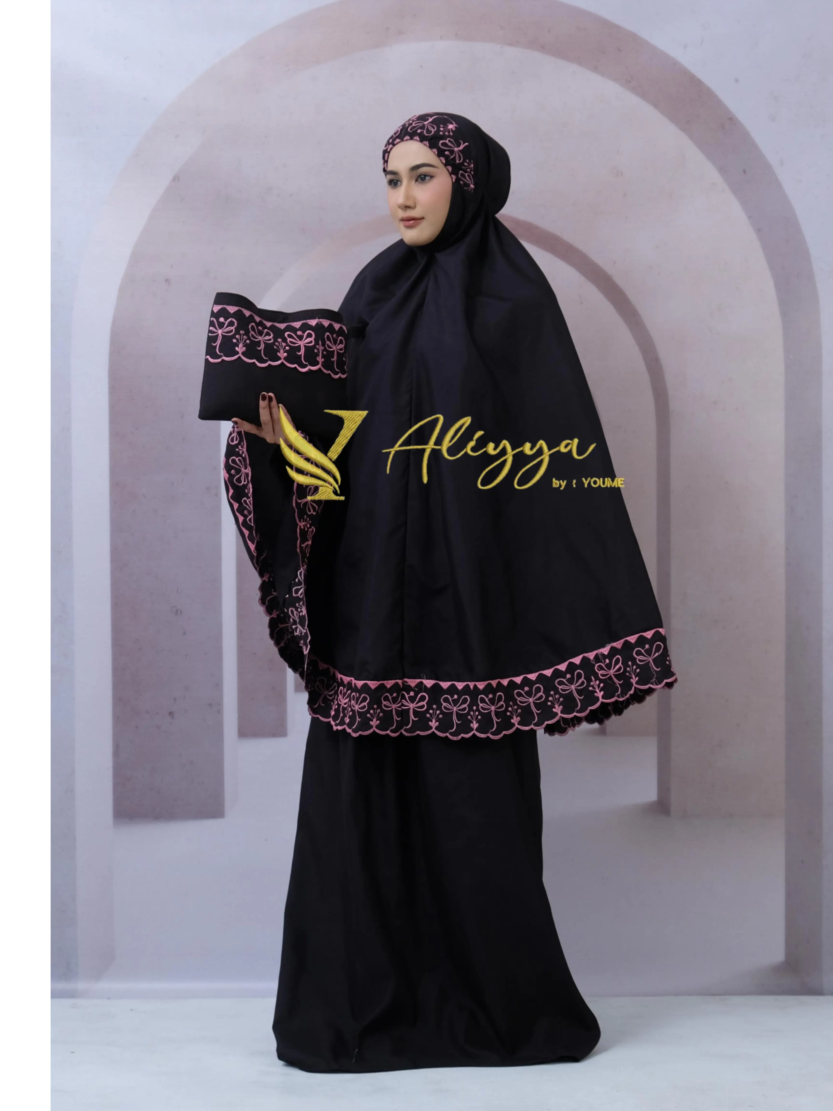 Mukena Dewasa Coquette Dengan Bahan katun  Bordir Premium