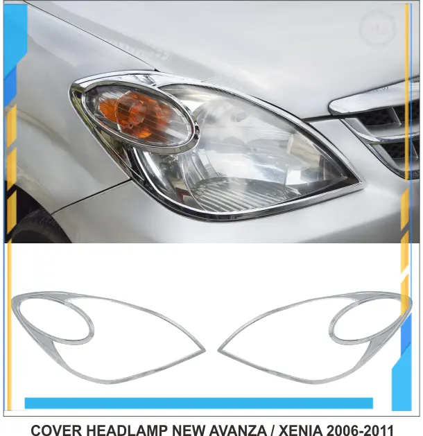 Garnish List Lampu Mobil New Avanza / New Xenia 2006-2011 warna Hitam dan Chrome elegan