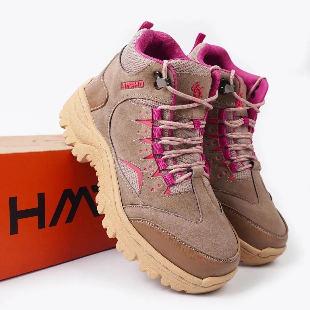 HMRHD Sepatu Gunung Wanita Mako High Cream Pink Boots Outdoor Touring HMRHD Sepatu Gunung Wanita Mako High Cream Pink Boots Outdoor Touring