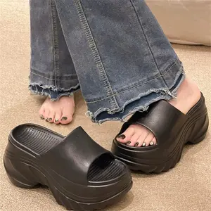 【Barang Ready COD】Sandal Wanita High Heel Flat EVA Karet Tebal Nyaman Empuk Anti-Slip Stylish Kekinian