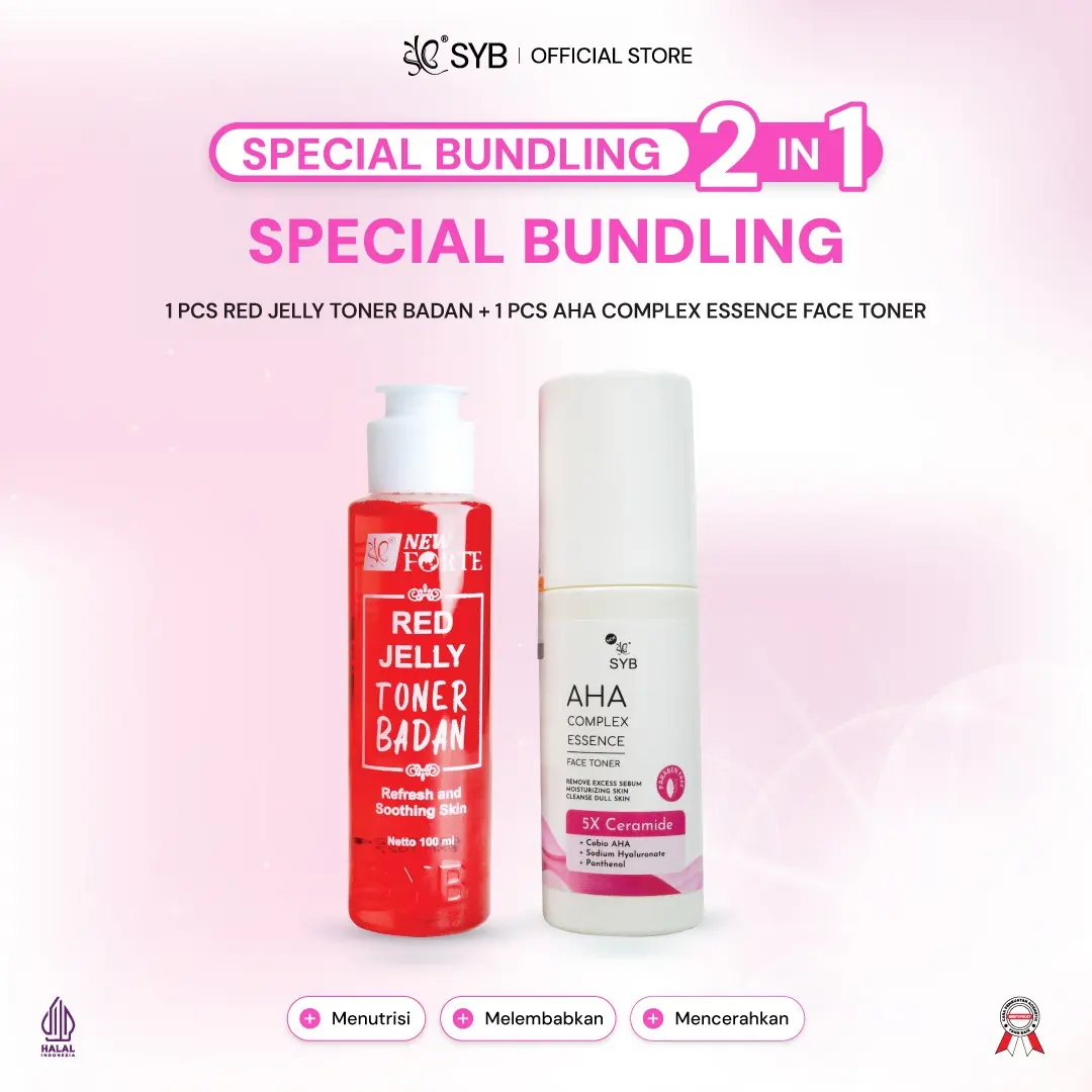 1pc AHA Complex + Red Jelly Toner Badan 100ml