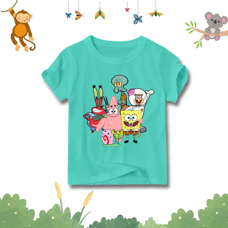 Baju atasan anak unisex gambar spongebob / kaos distro anak bahan adem / kids t-shirt 2
