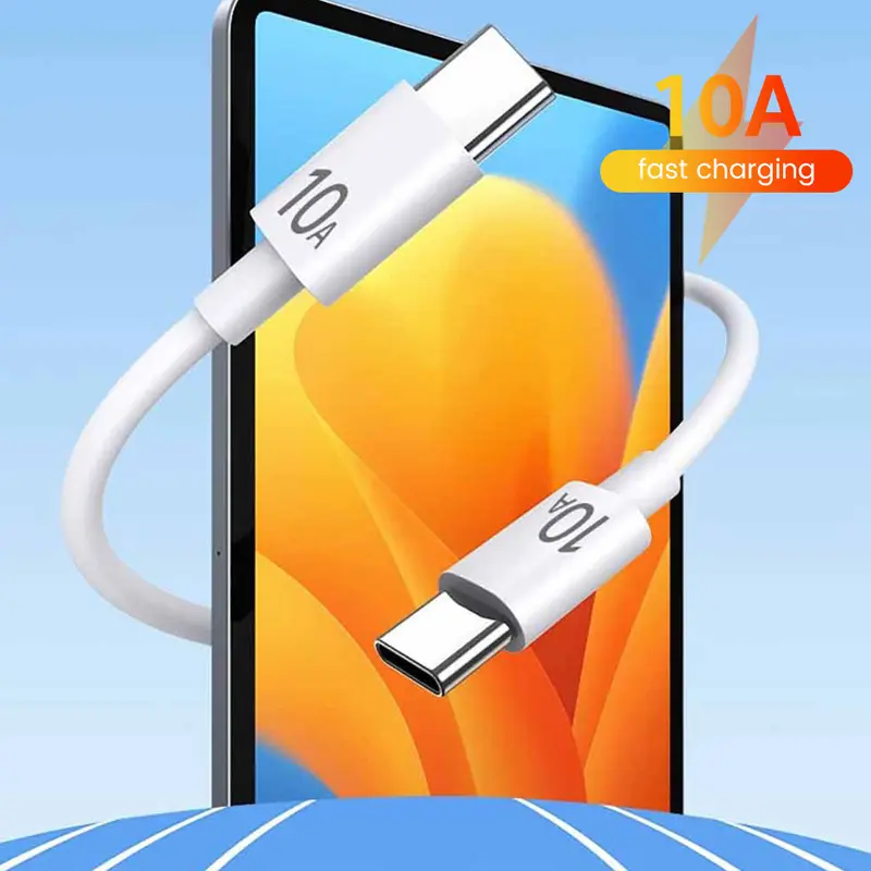 Cáp dữ liệu sạc nhanh Type C sang Type C, 10A, Sạc nhanh PD, 120W, Thích hợp cho iPhone 15, Samsung, Huawei, Xiaomi, Vivo, Honor, Điện thoại, Máy tính bảng, Máy tính xách tay, Phụ kiện sạc Sạc Điện Thoại Usb 1