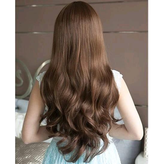 Wig Curly Sintetis Model Baru Panjang 60cm Warna Hitam - Coklat 1