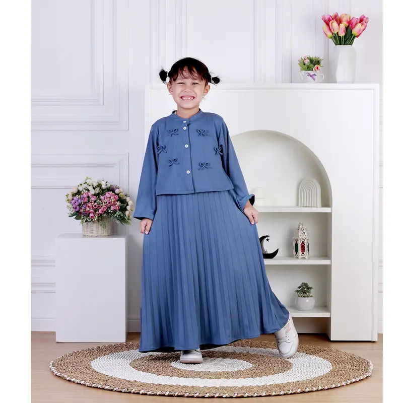 Dungdungkids Gamis Anak Aurora Coquette 2 in 1 Knitt Plisket 3 - 11 Tahun 1