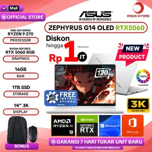 ASUS ROG ZEPHYRUS G14 OLED RTX5060 RYZEN 9 270 16GB 1TB W11 14.0 3K 120HZ -GA403UM
