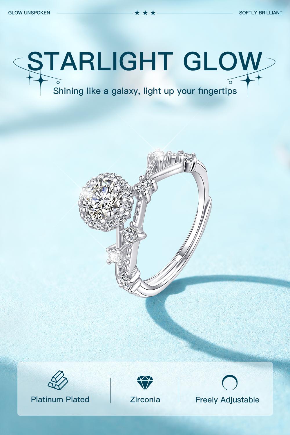 【003Harga telah dibanting, segera di CO】Chard Wake Cincin Wanita Berlian Perhiasan Mewah Fashion Zircon Sertifikat GRA Cincin Cewek Free Size CWR089-Silver