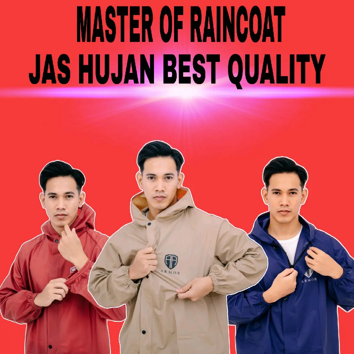 FOR SALE JAS HUJAN [RAINCOAT] SETELAN BY ARMOR BAHAN PVC 0,25 TEBAL ELASTIS DAN TAHAN LAMA