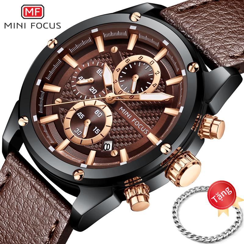 MINIFOUCS Đồng Đồng Hồ Nam,  Đồng Đồng Hồ Bấm Giờ, Thép Không Gỉ, Không Thấm Nước, Đồng Đồng Hồ Thạch Anh Mặt Số Kim Có Ngày Tháng, Đồng Đồng Hồ Đeo Tay Công Sở Cho Nam Watch Phong cách mùa thu và mùa đông đồng hôn dong  hoc