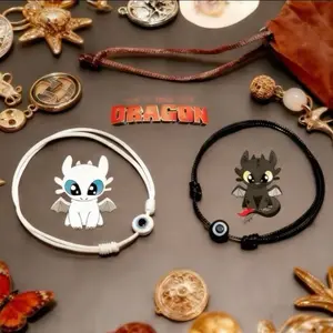 Couple Eye Gelang Eye Karakter Dragon Putih Dan Hitam Gelang Tali Korea Eye Untuk Pasangan