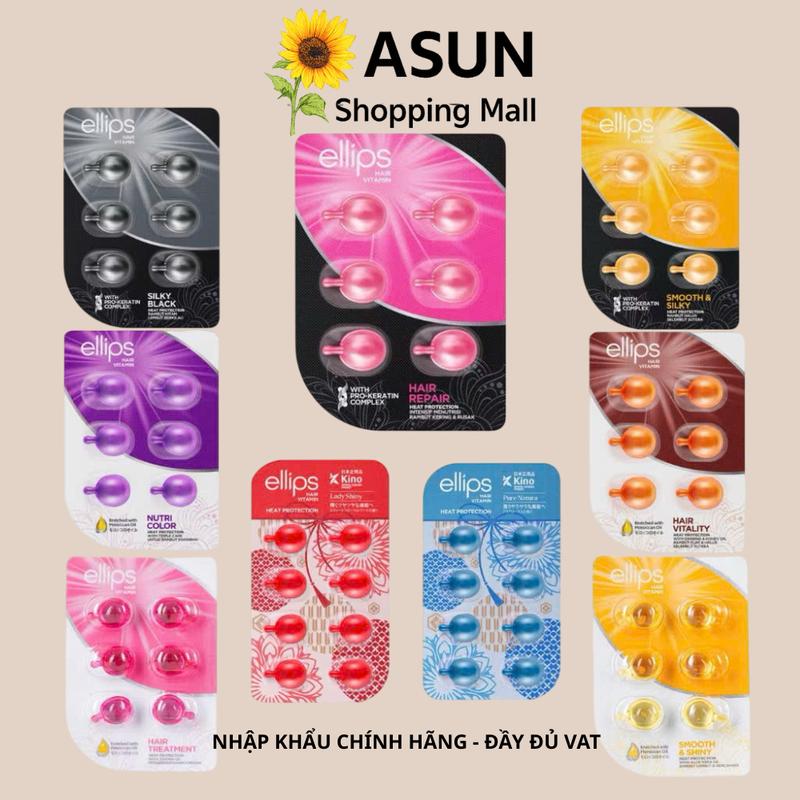  Vỉ 6 Viên Tinh Dầu Serum Dưỡng Tóc Ellips Đa Vitamin ủ  tóc morr  trị rụng Chăm Sóc Tóc Nữ ủ  tóc b5 dầu  cá 