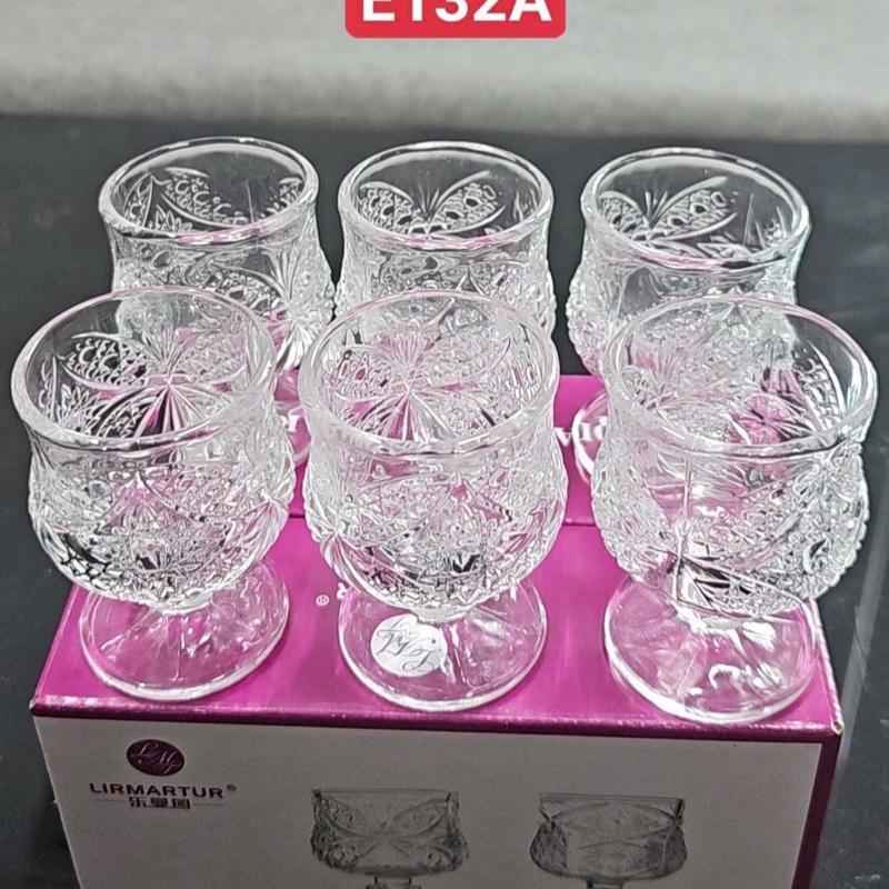 Lố ly 6 cái sang xịn thủy tinh ly uống sét ly rượu thủy tinh trong suất dung tích 40ml
