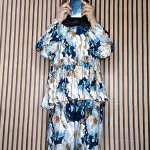 Herani Setelan Rayon Benangket Motif Bunga Elegan Bahan Mewah Tampilan Istimewa untuk Wanita Ideal untuk Berbagai Acara Tidur