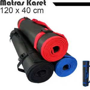 Matras Mini 40 x 120 cm Alas Tidur Kemah Hiking Muncak Karpet Gulung Yoga Hitam Camping Outdoor