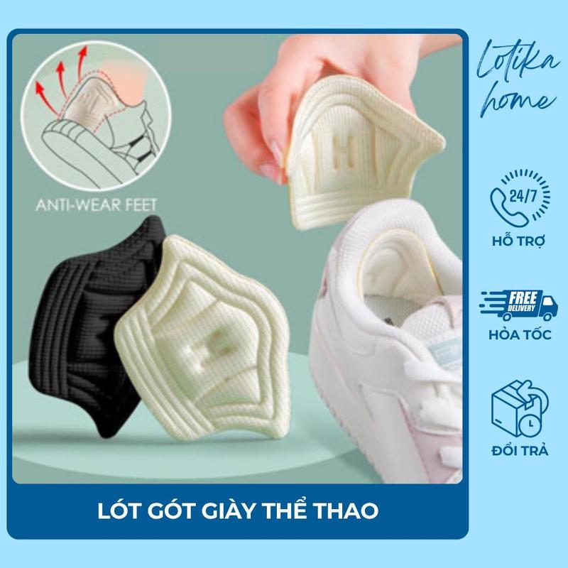 Combo 3 Cặp Lót Gót Giày LOTIKA Thể Thao – Đệm Gót Giảm Size Giày, Êm Chân & Hạn Chế Ma Sát